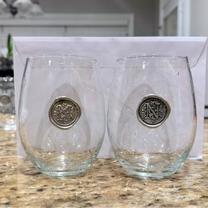 Southern Jubilee - New, Stemless Wine Glass-Initial N